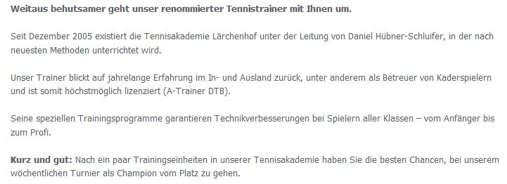 Tennis spielen